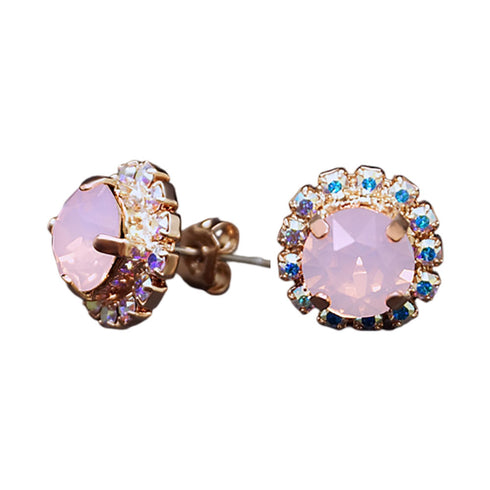 Auskarai "Krāšņums III (Rožių vandens opalas)" su Swarovski™ kristalais
